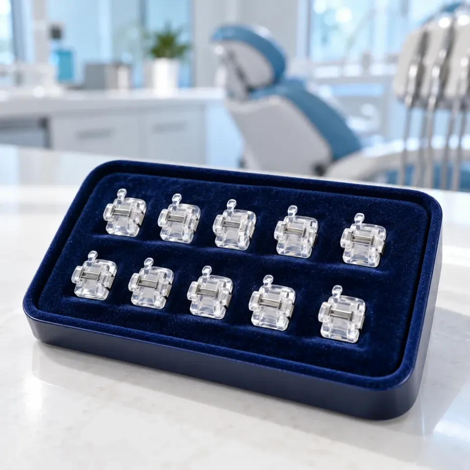 Bráquetes Estéticos de Safira Crystal (Kit 10 un)
