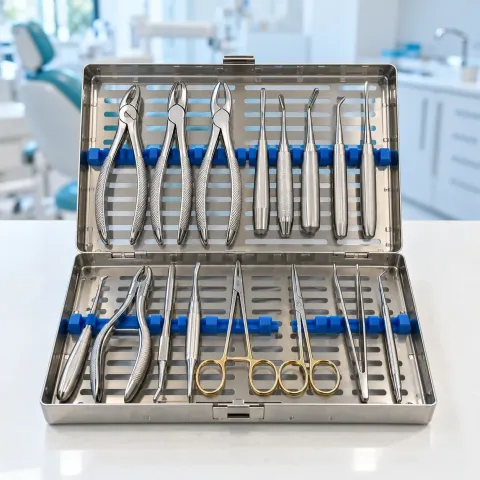 Kit Cirúrgico Básico Inox (Fórceps, Elevadores e Porta-agulha)